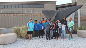 ACCENT group with our tour leader at the Tybee Island Marine Science Center